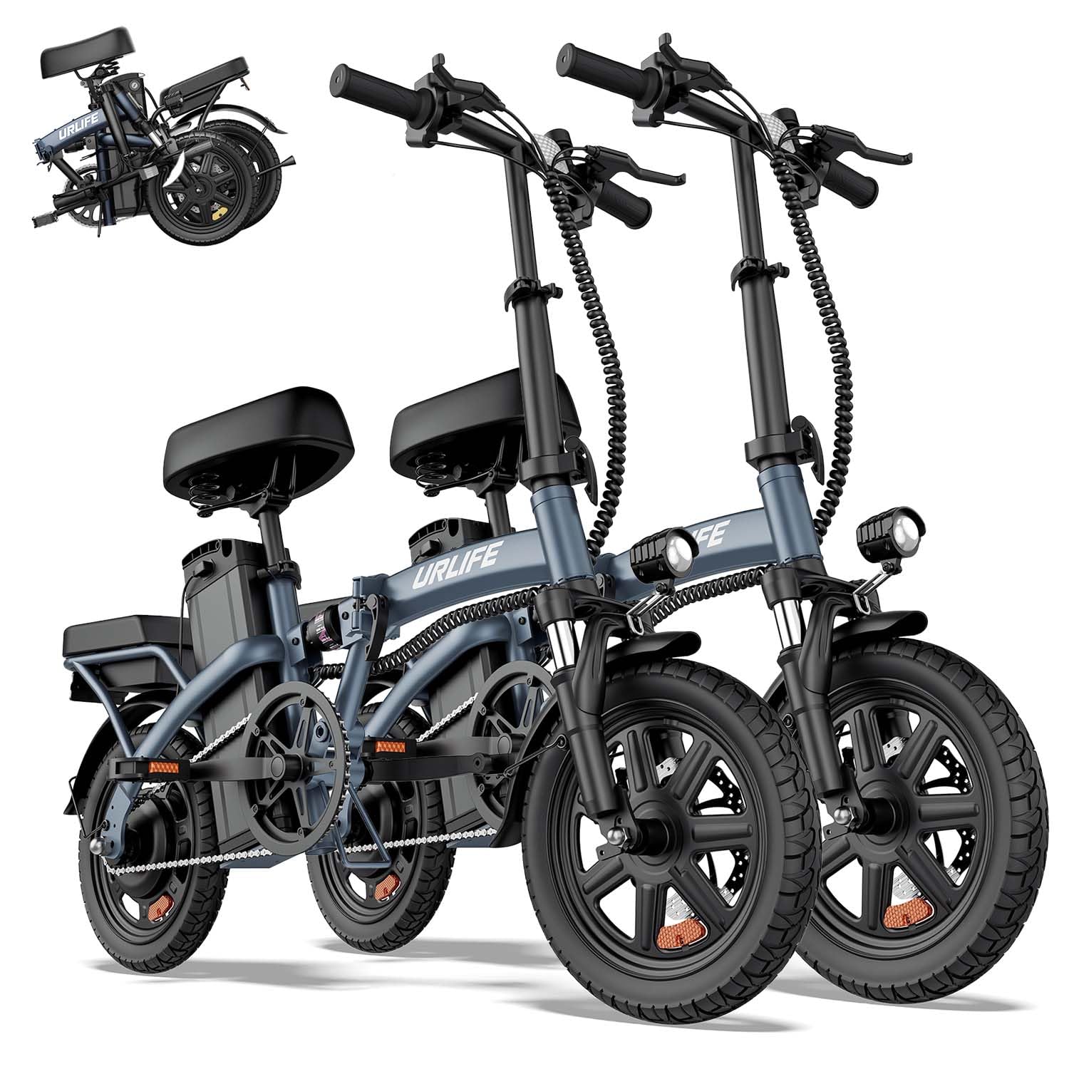 Folding Electric Bike for Adults – 14" Portable E-Bike with 500W Peak Motor, 20 MPH Top Speed, Up to 40-Mile Range & UL 2849 Certified