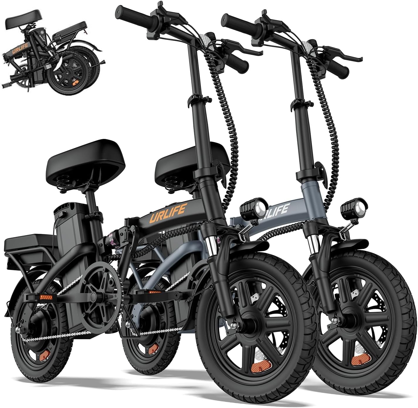 Folding Electric Bike for Adults – 14" Portable E-Bike with 500W Peak Motor, 20 MPH Top Speed, Up to 40-Mile Range & UL 2849 Certified