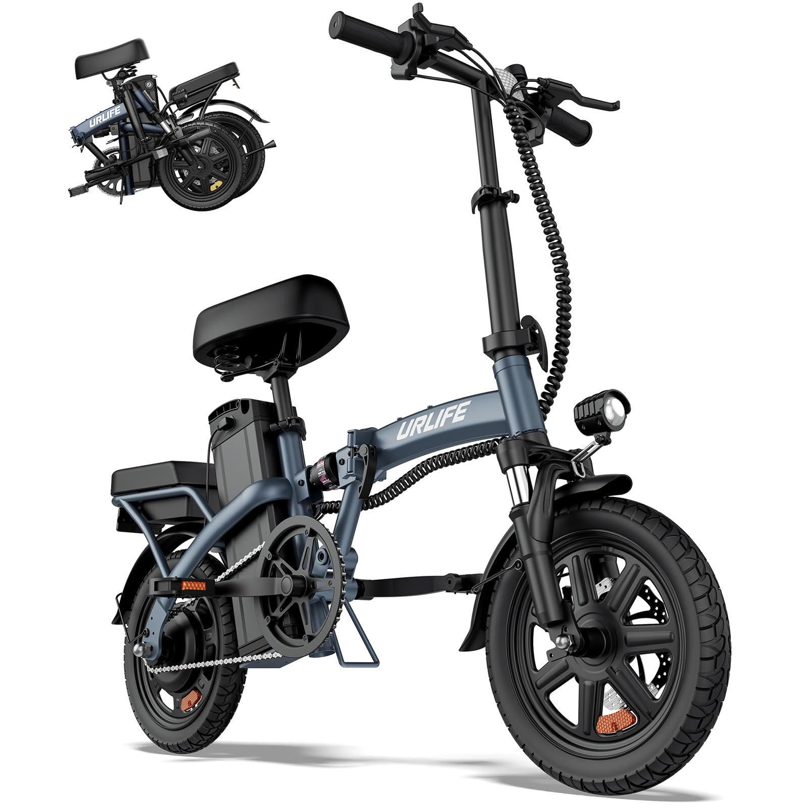 Folding Electric Bike for Adults – 14" Portable E-Bike with 500W Peak Motor, 20 MPH Top Speed, Up to 40-Mile Range & UL 2849 Certified