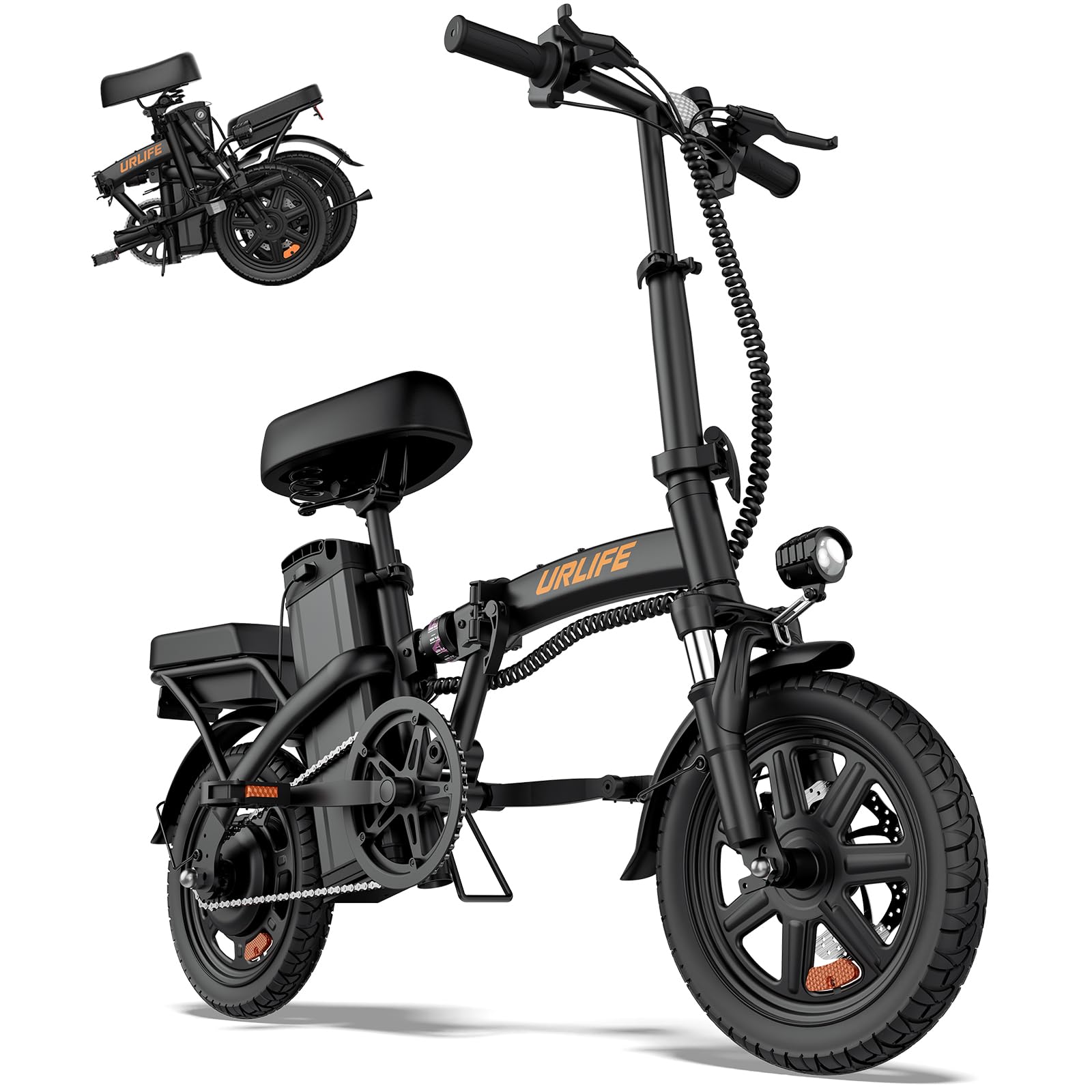 Folding Electric Bike for Adults – 14" Portable E-Bike with 500W Peak Motor, 20 MPH Top Speed, Up to 40-Mile Range & UL 2849 Certified