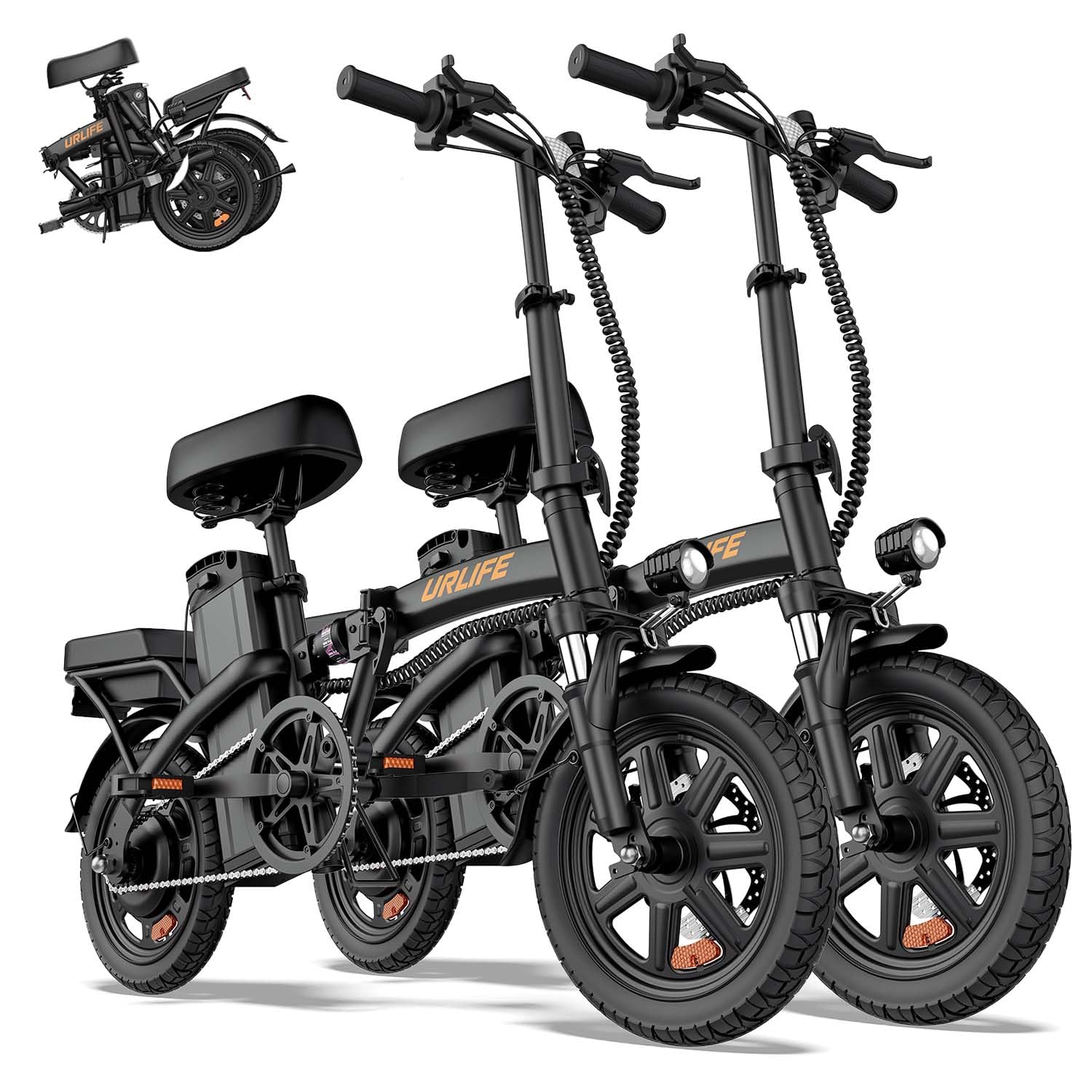 Folding Electric Bike for Adults – 14" Portable E-Bike with 500W Peak Motor, 20 MPH Top Speed, Up to 40-Mile Range & UL 2849 Certified