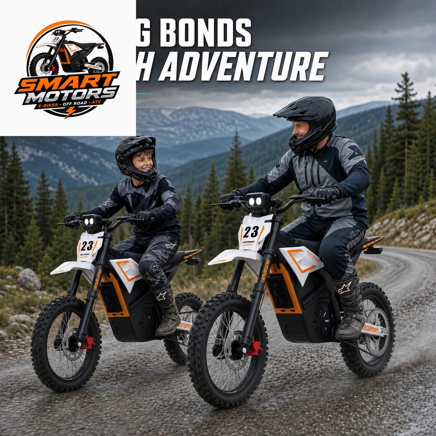 2200W Peak Electric Dirt Bike for Teens & Adults – 48V 23Ah Removable Battery, Up to 53-Mile Range, 40 MPH, Mid-Drive Motor, Dual Suspension & Disc Brakes